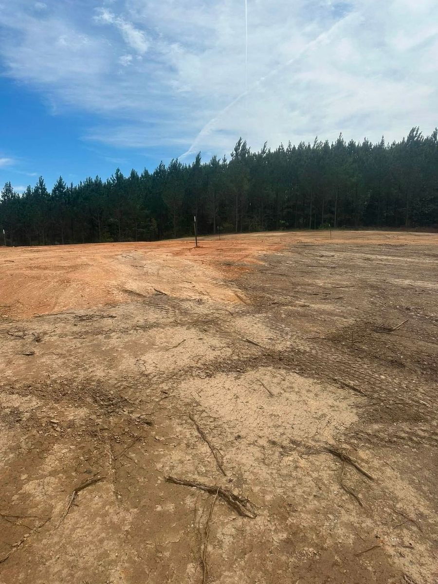 Wide cleared and leveled acreage